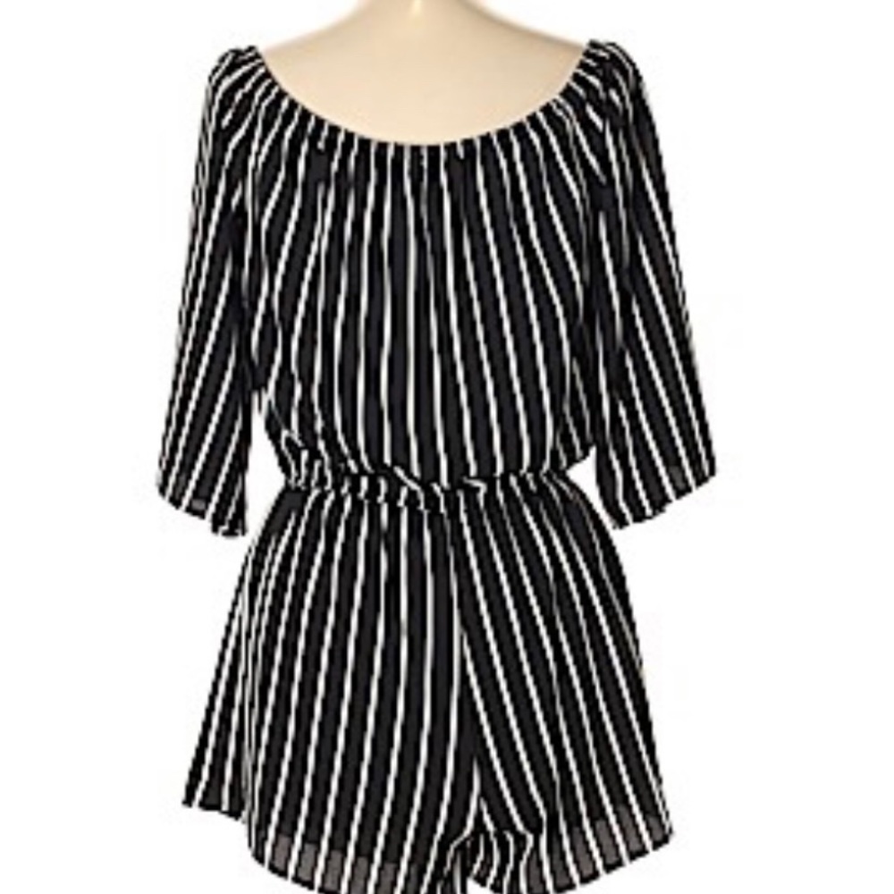 Off the shoulder romper.